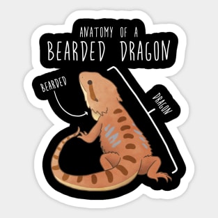 Bearded Dragon Lizard Reptile Anatomy Sticker